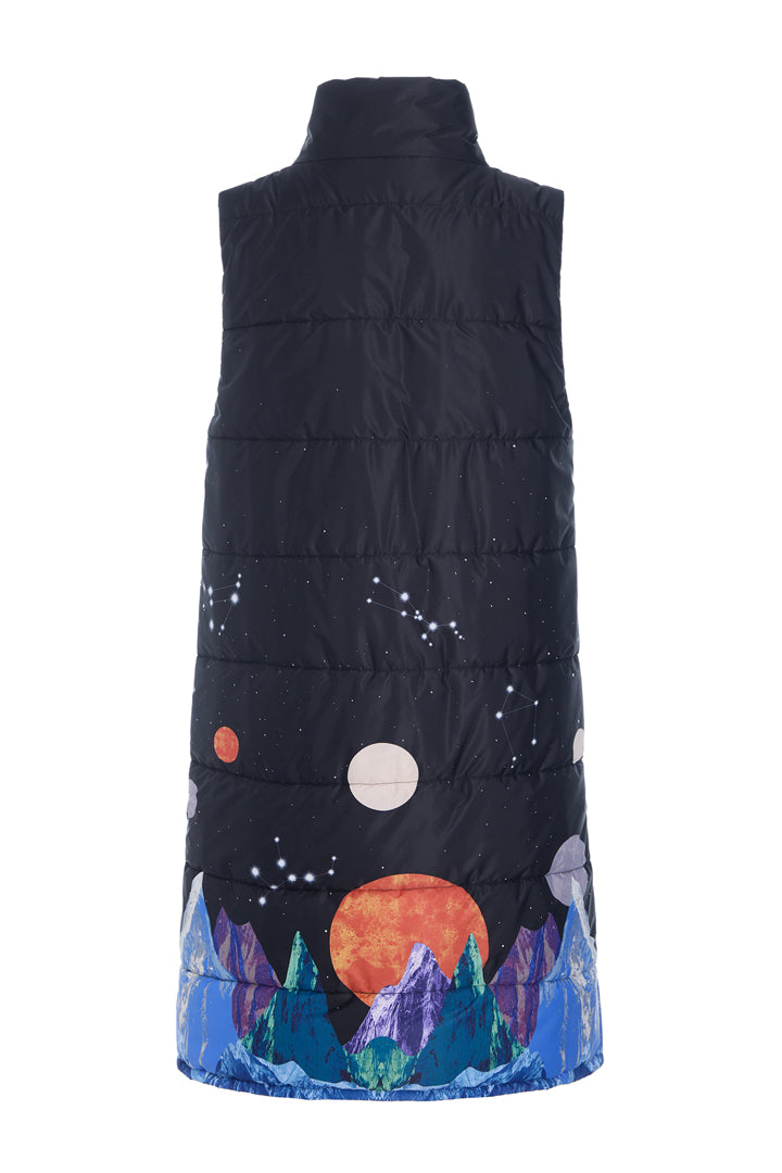 HUNKØN Justice Long Vest Vests Outer Space Art Print