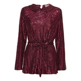 HUNKØN Karin Sequin Blouse Skjorter Deep red