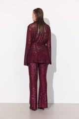 HUNKØN Karin Sequin Blouse Skjorter Deep red