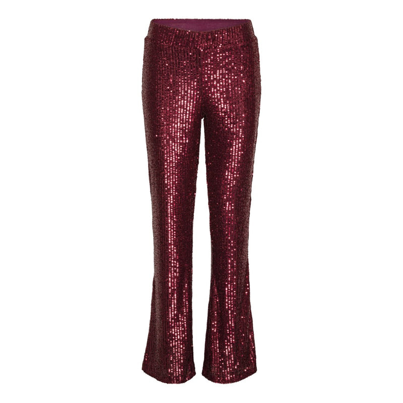 HUNKØN Karin Sequin Trousers Bukser Deep red