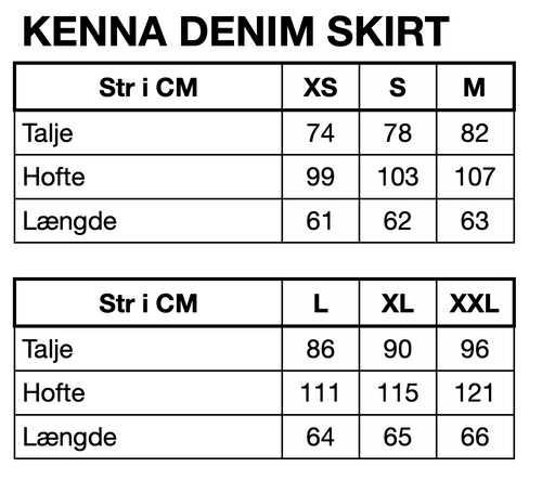 HUNKØN Kenna Denim Skirt Nederdele Light Denim