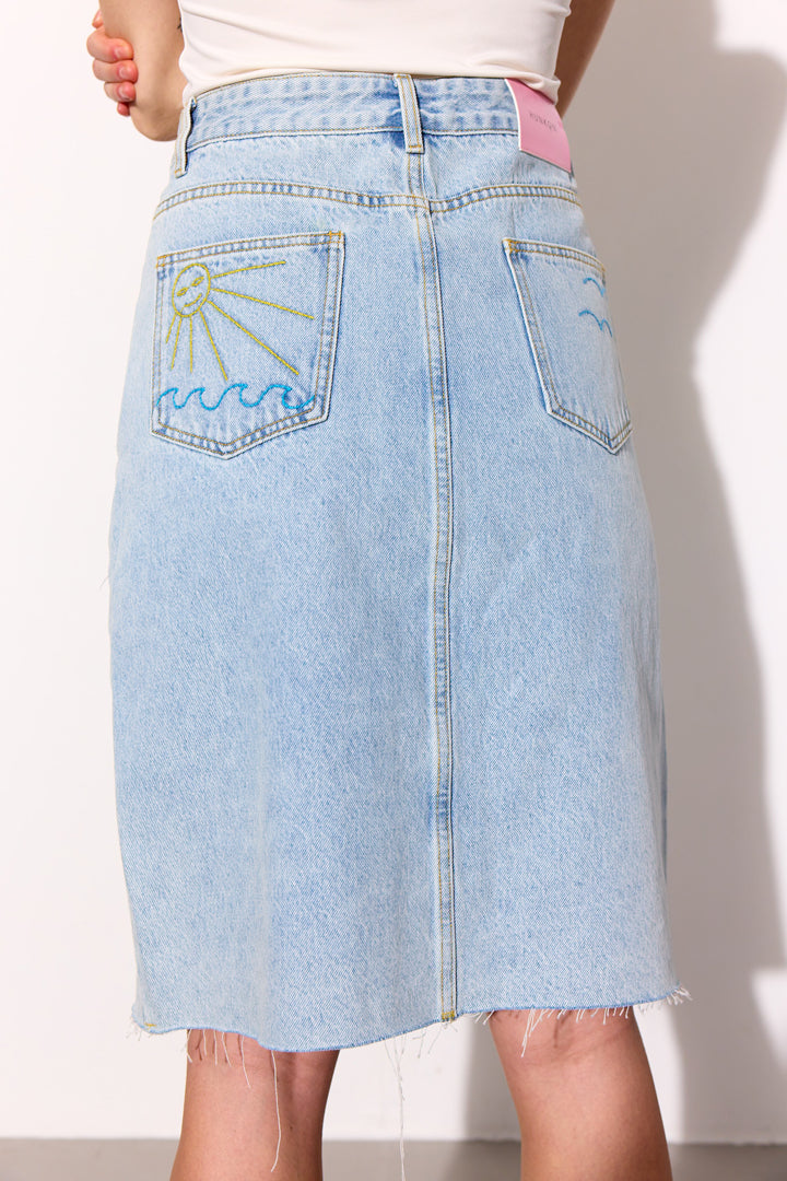 HUNKØN Kenna Denim Skirt Nederdele Light Denim
