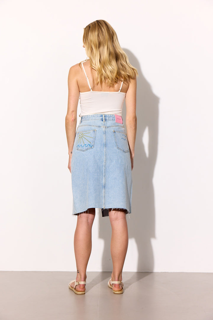 HUNKØN Kenna Denim Skirt Nederdele Light Denim