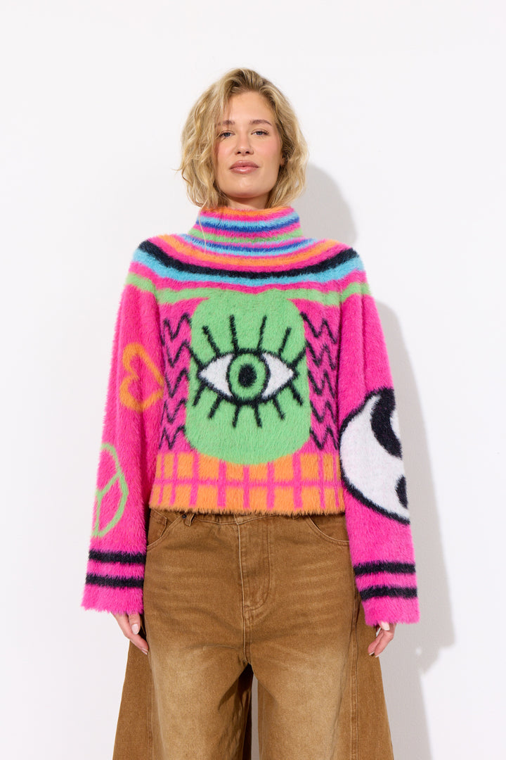 HUNKØN Kitti Knit Blouse Bluser Green Eye