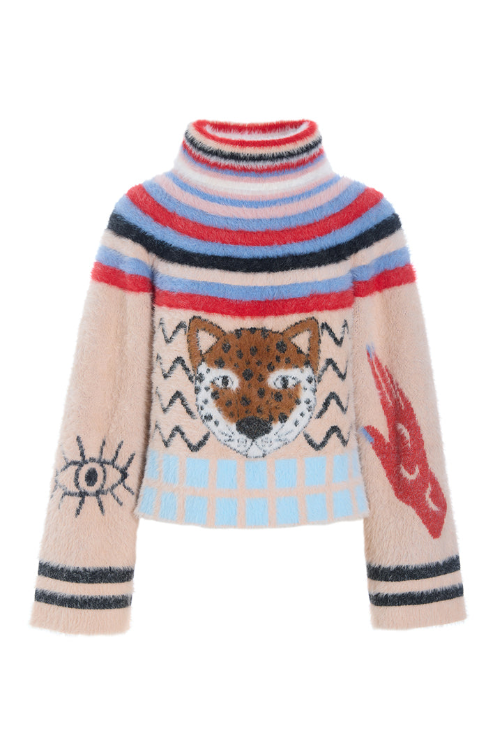 HUNKØN Kitti Knit Blouse Bluser Loud Leo