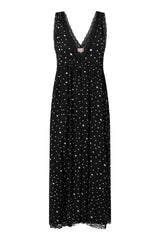 HUNKØN Kris Oversized Dress Kjoler Black w/White dots