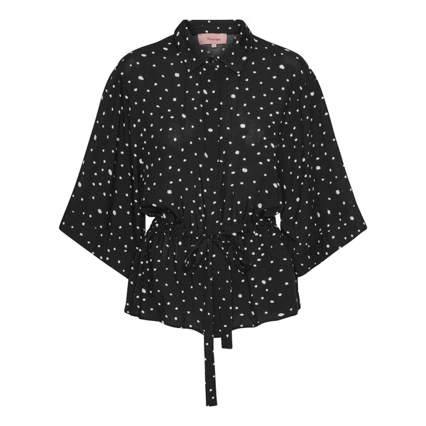 HUNKØN Kris Shirt Skjorter Black w/White dots