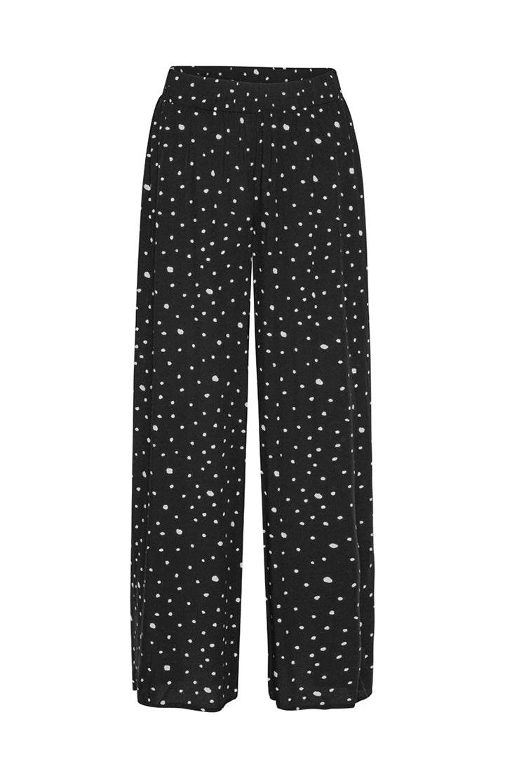 HUNKØN Kris Trousers Bukser Black w/White dots