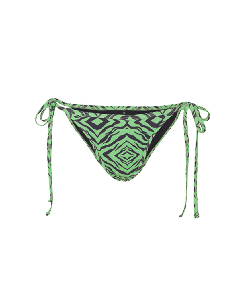 HUNKØN Lilly Bikini Bottom Swimwear Green Tiger Art Print