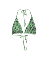 HUNKØN Lilly Bikini Top Swimwear Green Tiger Art Print