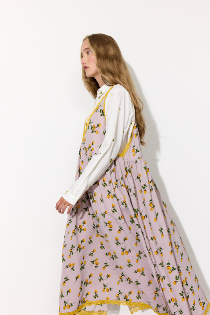 HUNKØN Lisa Oversized Dress Kjoler Yellow lace