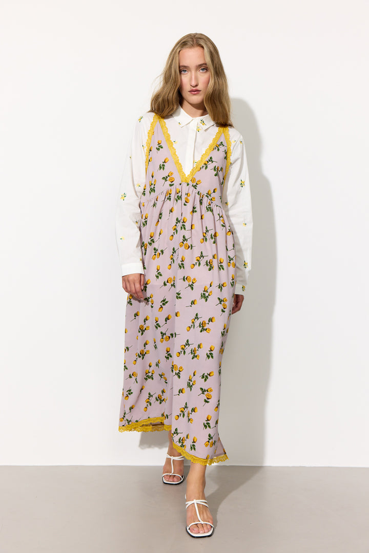 HUNKØN Lisa Oversized Dress Kjoler Yellow lace