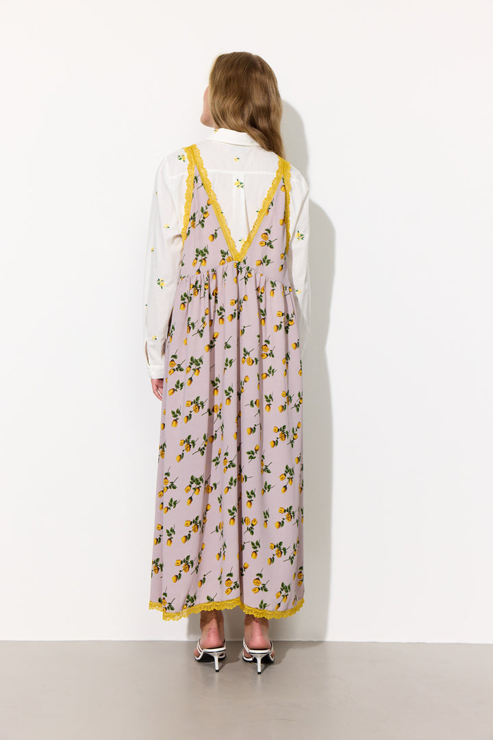 HUNKØN Lisa Oversized Dress Kjoler Yellow lace