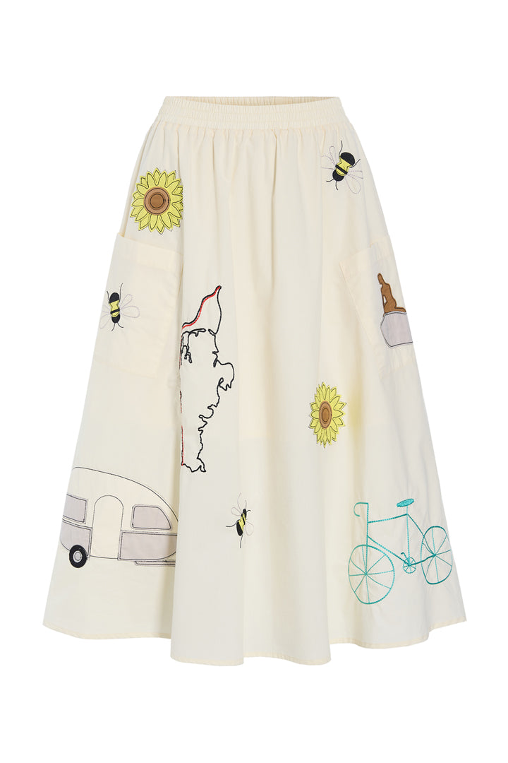 HUNKØN Loretta Skirt Nederdele Cream