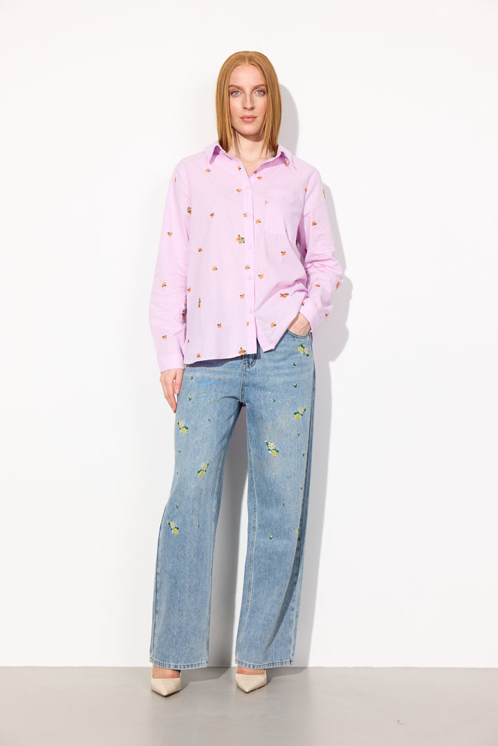 HUNKØN Louise Shirt Skjorter Lavender floral