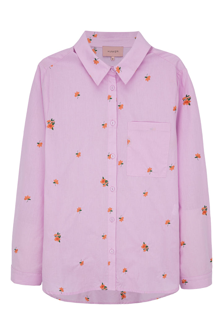 HUNKØN Louise Shirt Skjorter Lavender floral