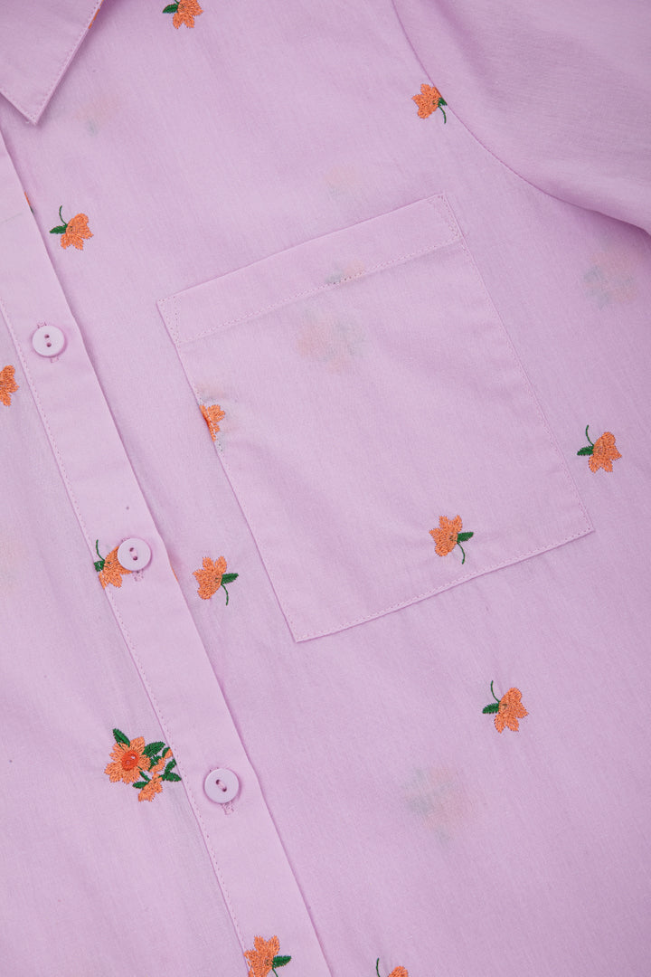 HUNKØN Louise Shirt Skjorter Lavender floral