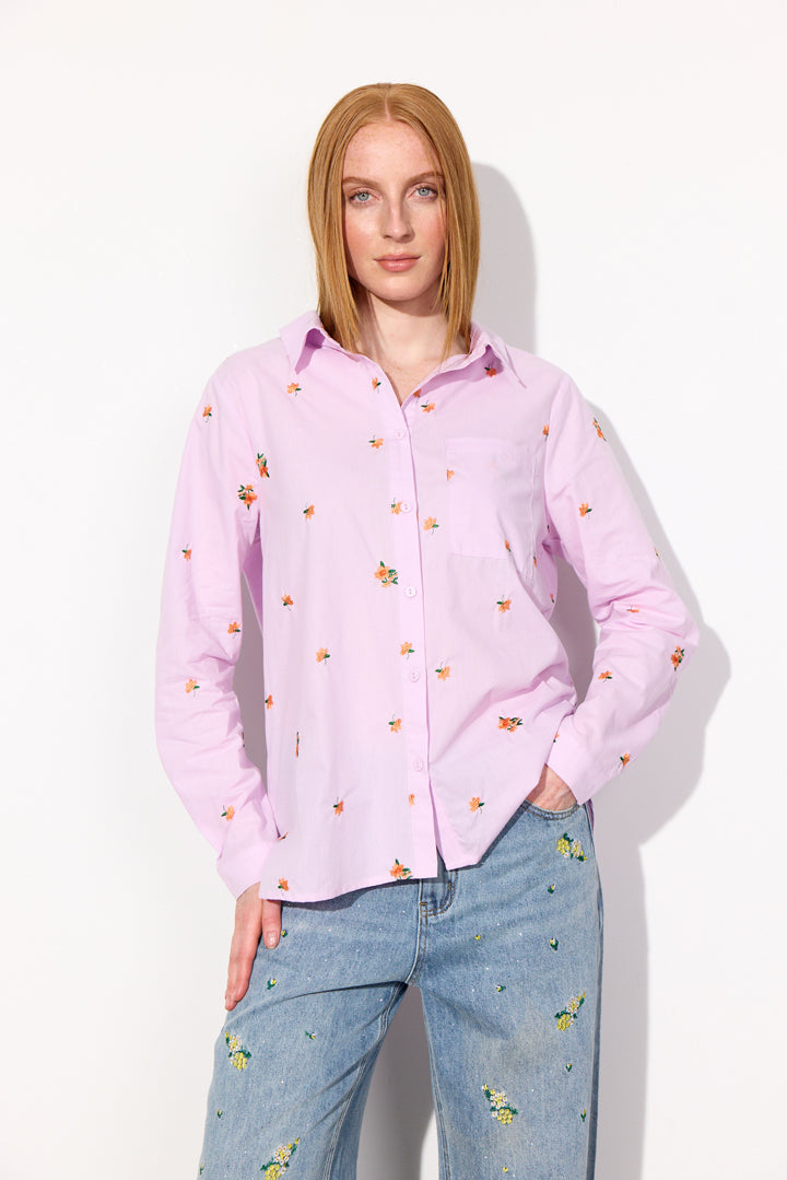 HUNKØN Louise Shirt Skjorter Lavender floral