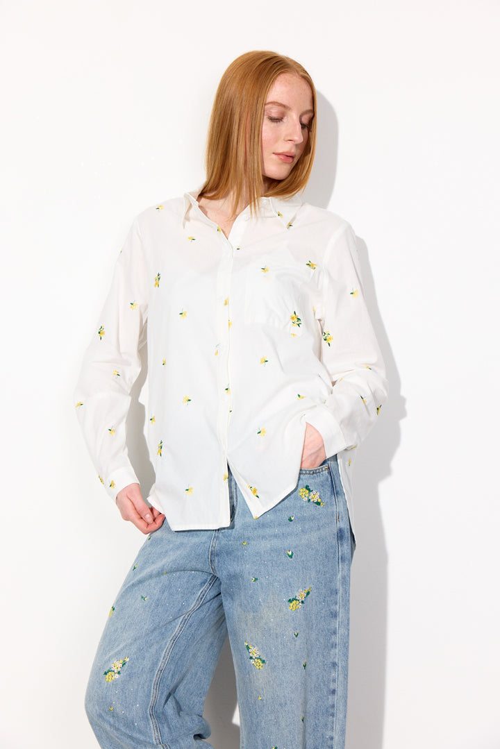 HUNKØN Louise Shirt Skjorter White floral