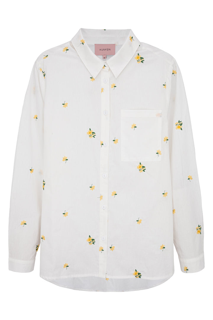 HUNKØN Louise Shirt Skjorter White floral