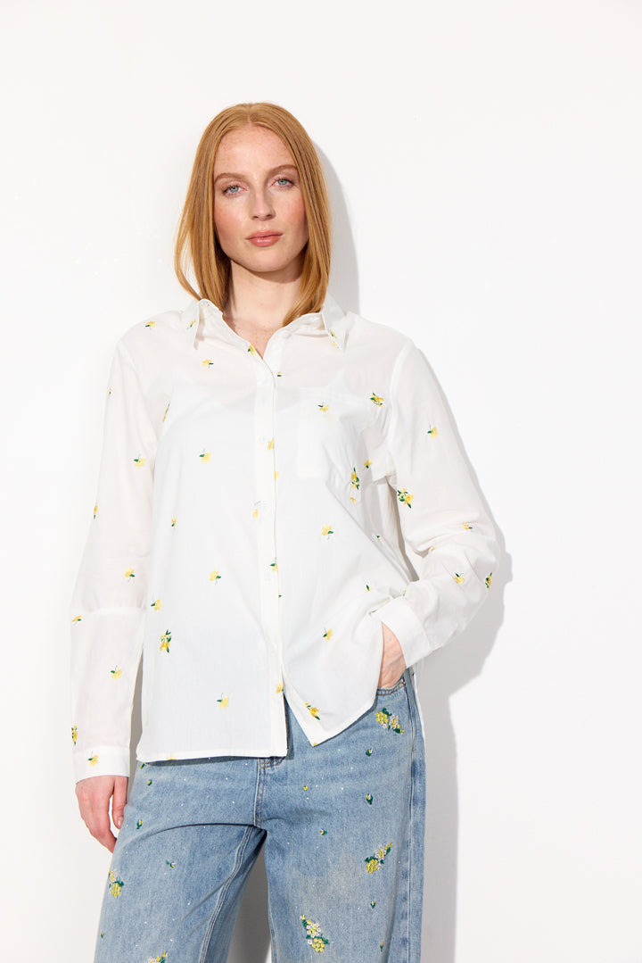 HUNKØN Louise Shirt Skjorter White floral