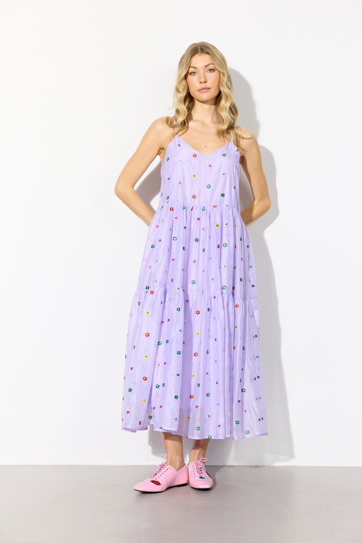 HUNKØN Lucia Strap Dress Kjoler Lavender