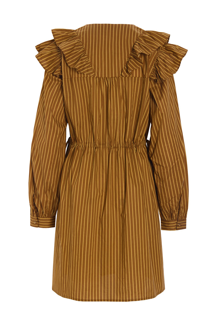 HUNKØN Lucinda Dress Kjoler Caramel Striped