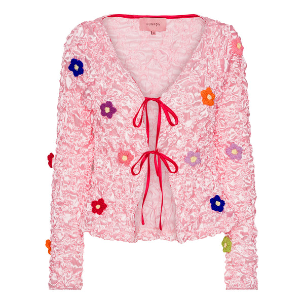 HUNKØN Lyria Popcorn Cardigan Cardigans Pink