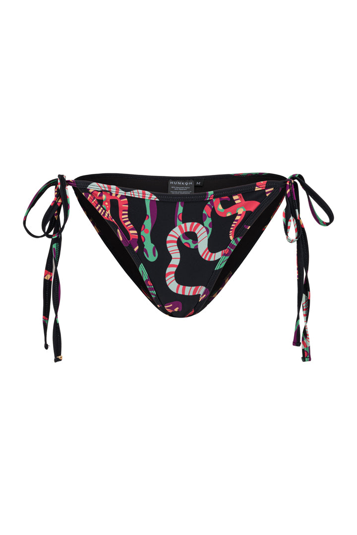 HUNKØN Maddox Bikini Bottom Swimwear Black snake Art Print
