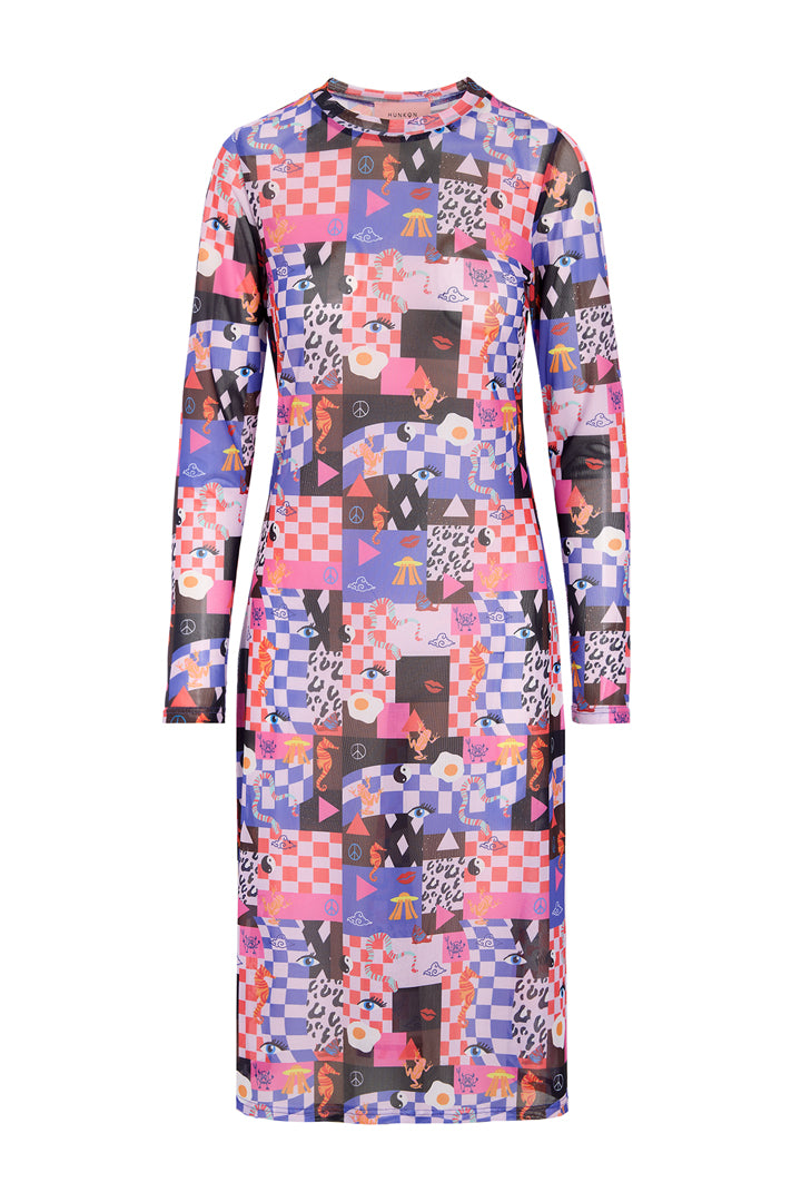 HUNKØN Madison Mesh Dress Kjoler Multiverse Art Print