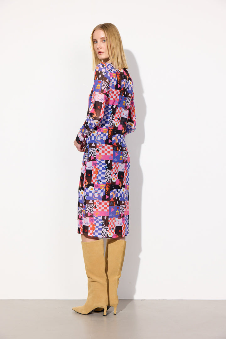 HUNKØN Madison Mesh Dress Kjoler Multiverse Art Print