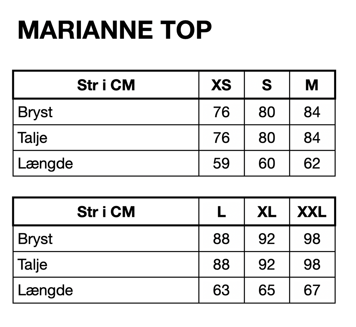 HUNKØN Marianne Top Toppe Blue