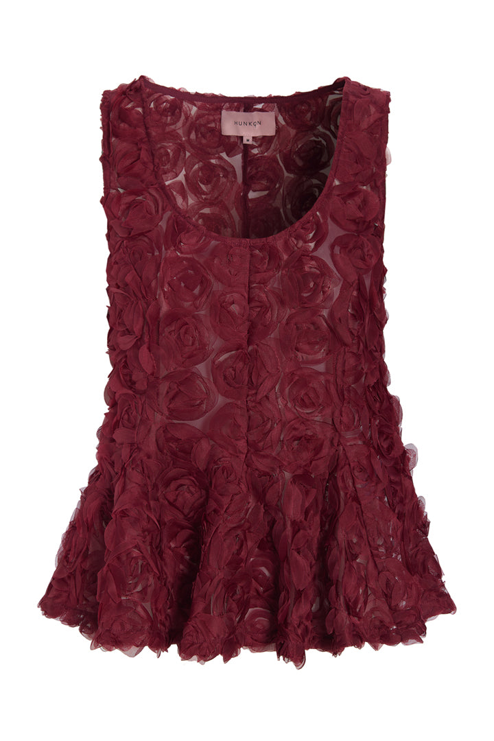 HUNKØN Marianne Top Toppe Burgundy