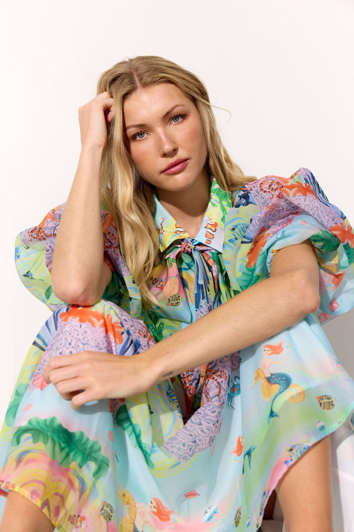 HUNKØN Marina Shirt Skjorter Ocean Life Art Print