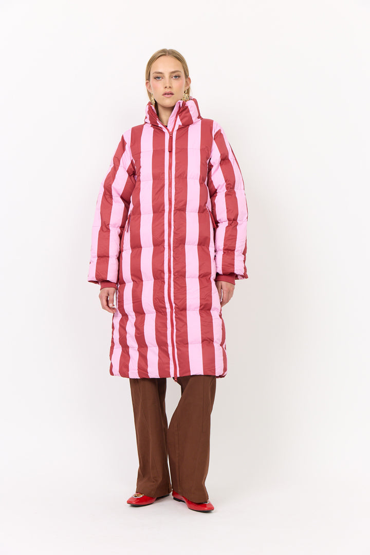 HUNKØN Merle Coat Frakker Red Striped