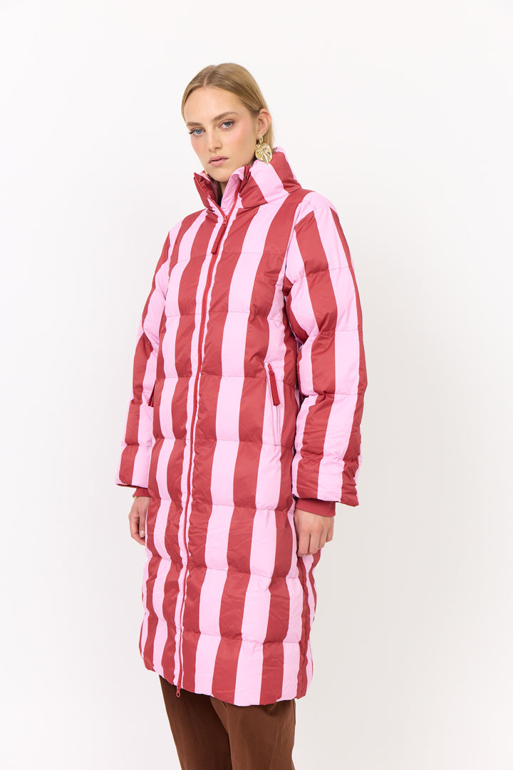 HUNKØN Merle Coat Frakker Red Striped