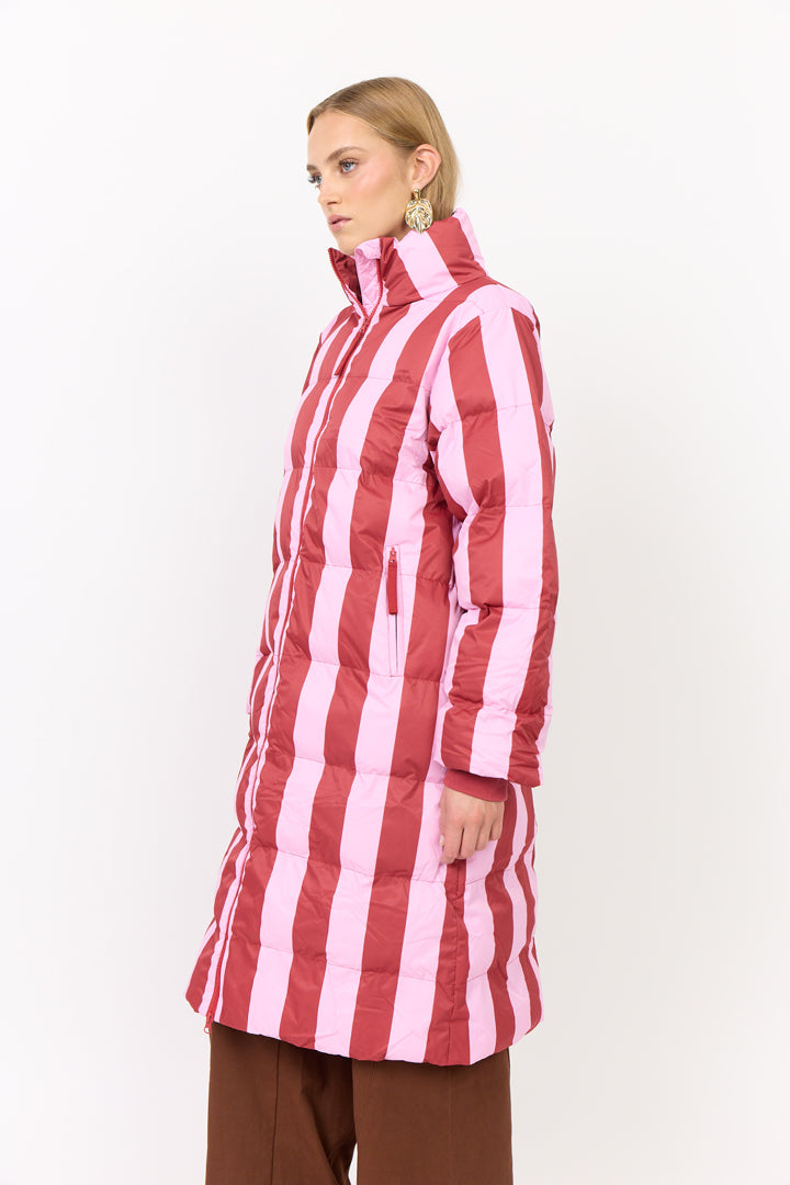 HUNKØN Merle Coat Frakker Red Striped