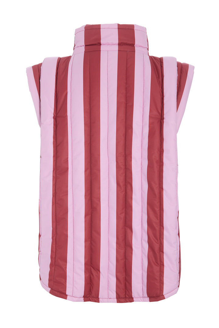 HUNKØN Merle Short Vest Vests Red Striped