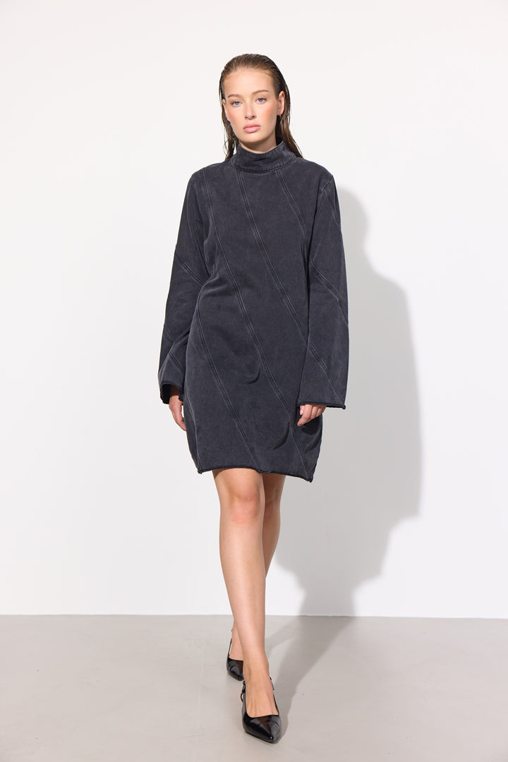 HUNKØN Mette Denim Dress Kjoler Black