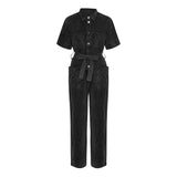 HUNKØN Mette Denim Jumpsuit Flyverdragter Black