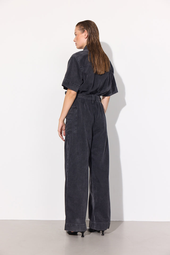 HUNKØN Mette Denim Jumpsuit Flyverdragter Black