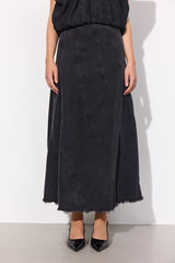 HUNKØN Mette Denim Skirt Nederdele Black