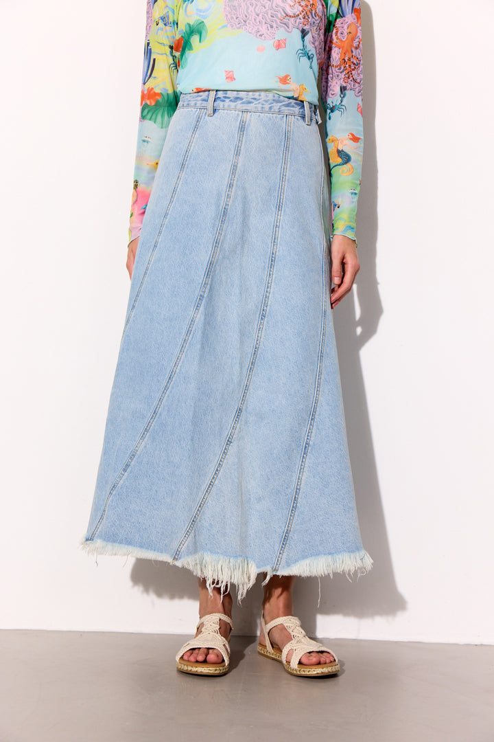 HUNKØN Mette Denim Skirt Nederdele Light Denim