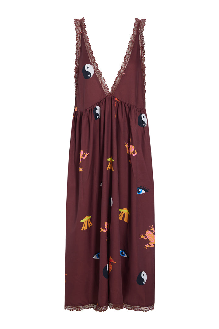 HUNKØN Mirabelle Dress Kjoler Trippy Tales Art Print
