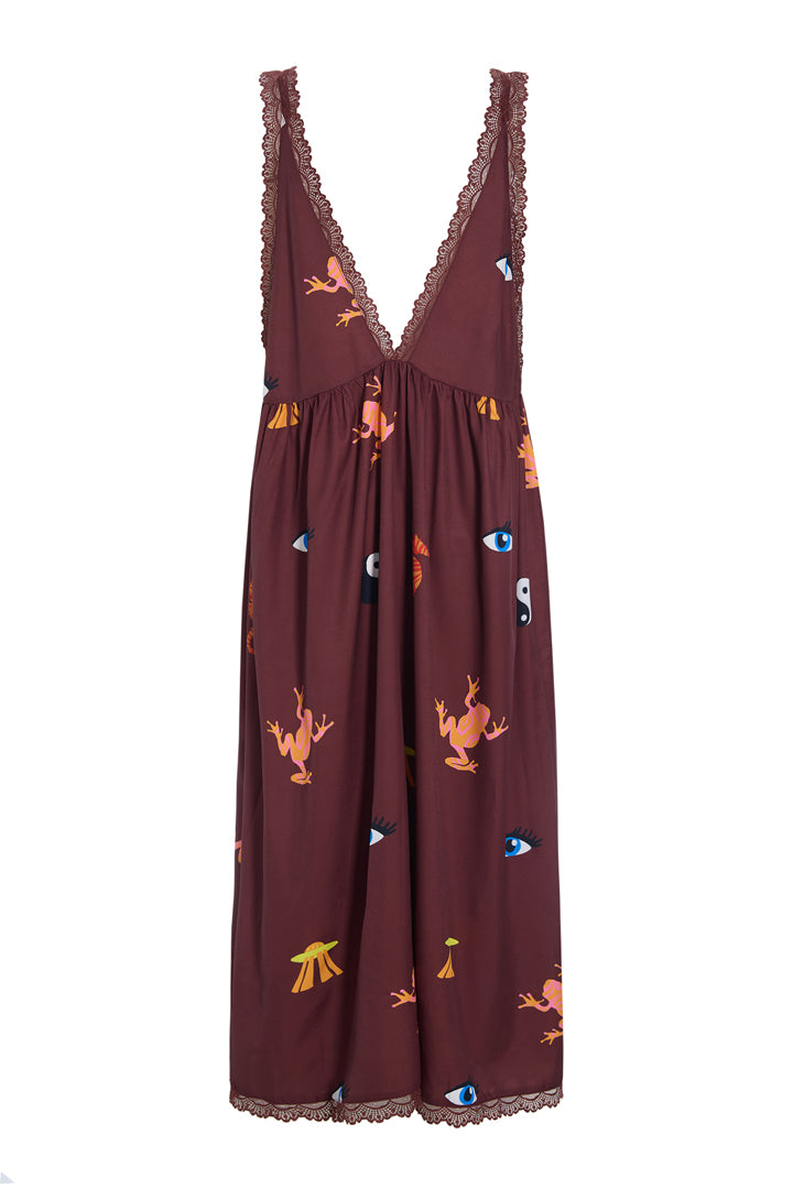 HUNKØN Mirabelle Dress Kjoler Trippy Tales Art Print