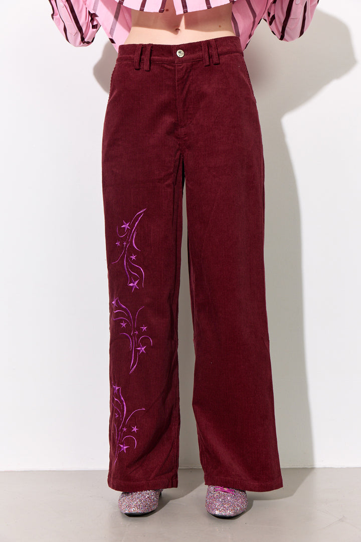 HUNKØN Nadine Trousers Bukser Burgundy