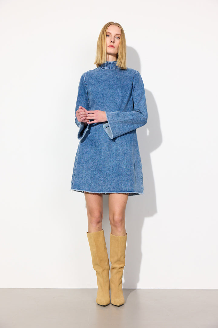 HUNKØN Nala Denim Dress Kjoler Stonewash Denim