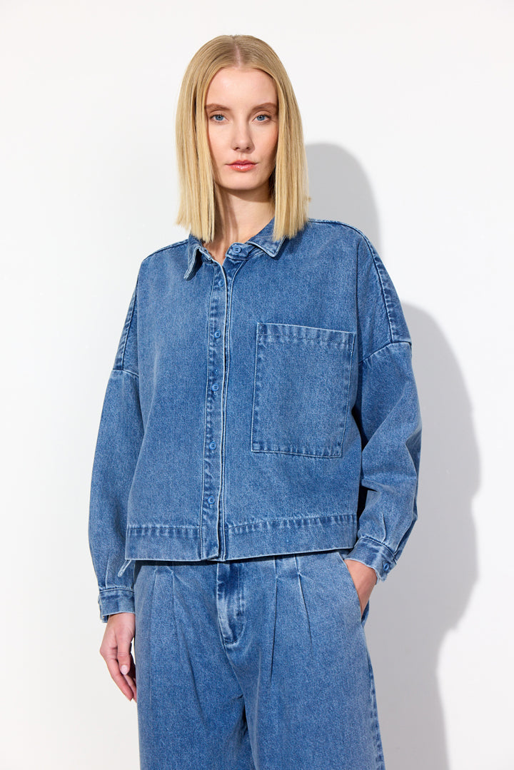 HUNKØN Nala Denim Shirt Skjorter Stonewash Denim