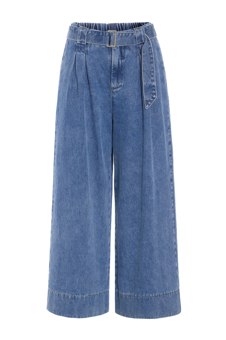 HUNKØN Nala Wide Denim Trousers Bukser Stonewash Denim