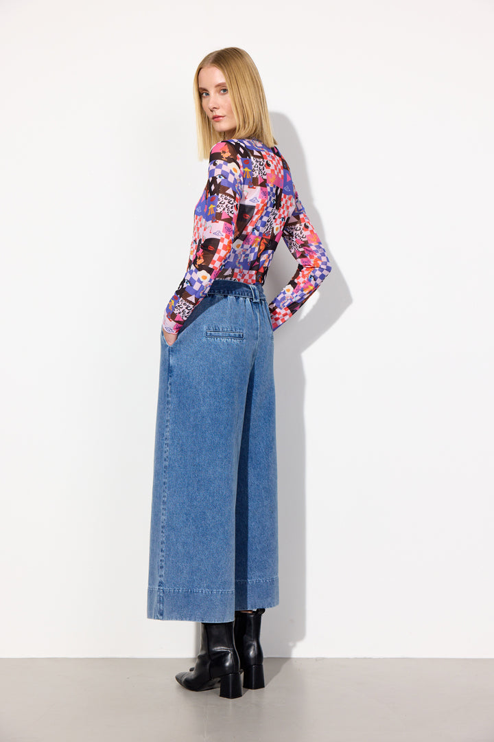 HUNKØN Nala Wide Denim Trousers Bukser Stonewash Denim